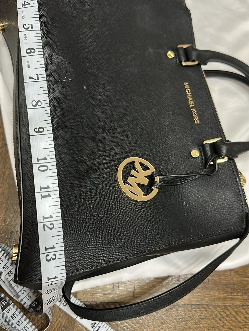 Michael Kors Black Leather Satchel - Perfect for Office, College & Travel